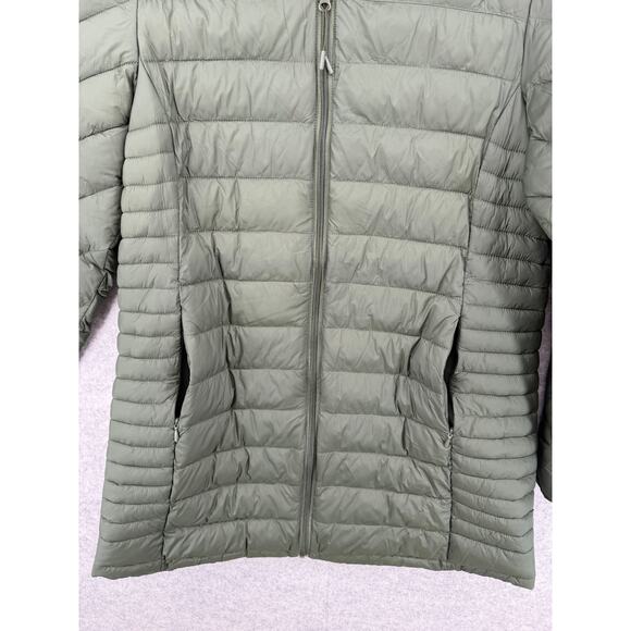 NWT Lands' End Packable Long Puffer Parka Jacket Olive Green Size LARGE - Picture 3 of 15